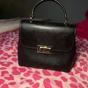 Kate Spade Black Mini Bag with Gold Accents
